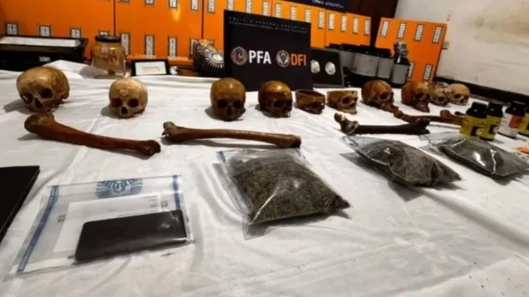 Macabro hallazgo en Córdoba: encontraron cráneos humanos en un operativo y uno tenía un crucifijo incrustado